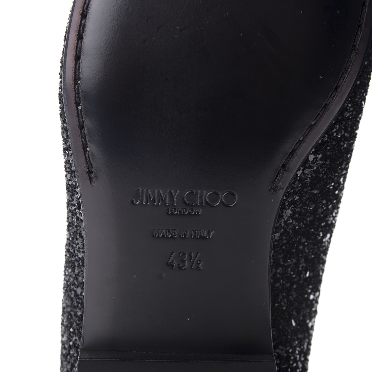 Jimmy Choo Calfskin Glitter Mens Thame Loafers 43.5 Black 8 of 8
