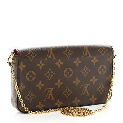 Louis Vuitton Monogram Pochette Felicie Chain Wallet Fuchsia 4 of 9