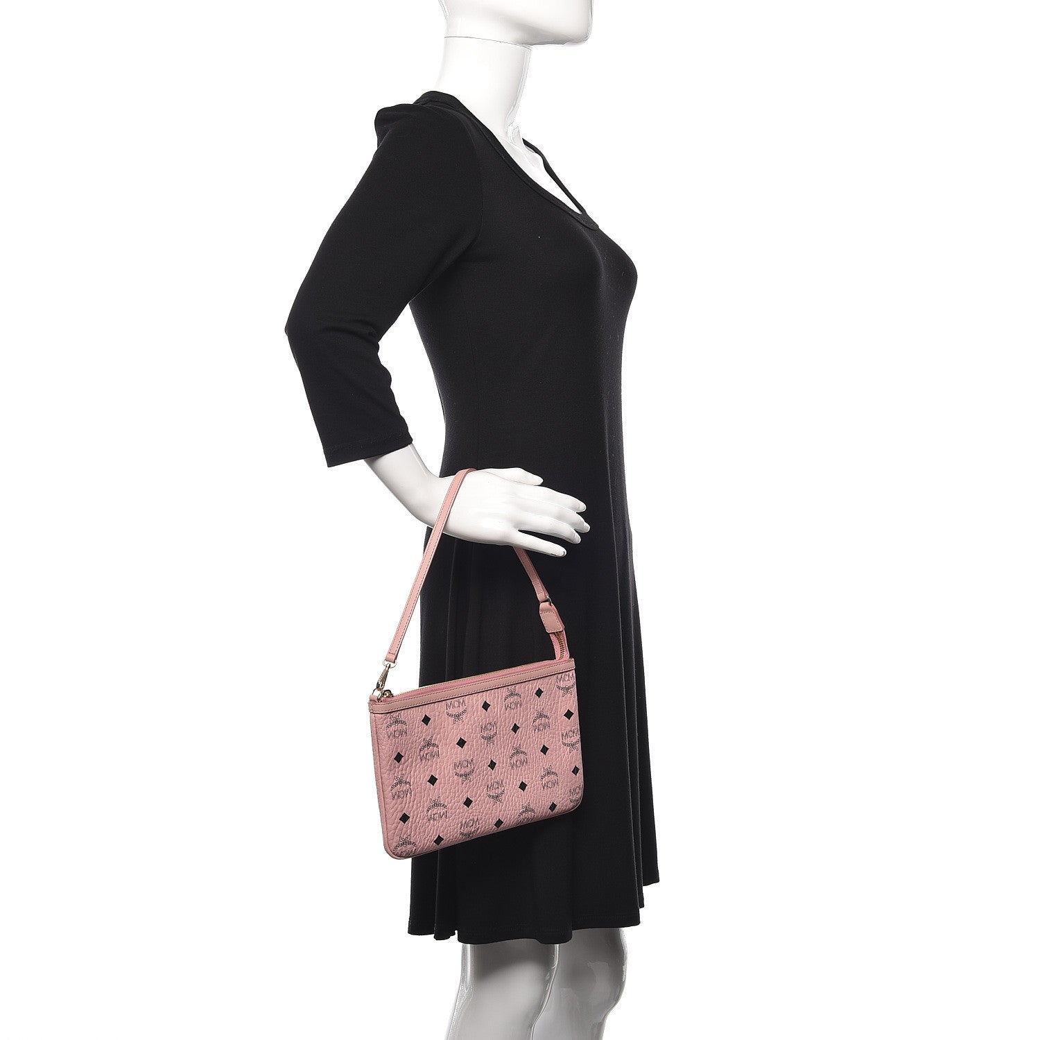 MCM Visetos Liz Shopper Tote Pouch Light Pink 2 of 8