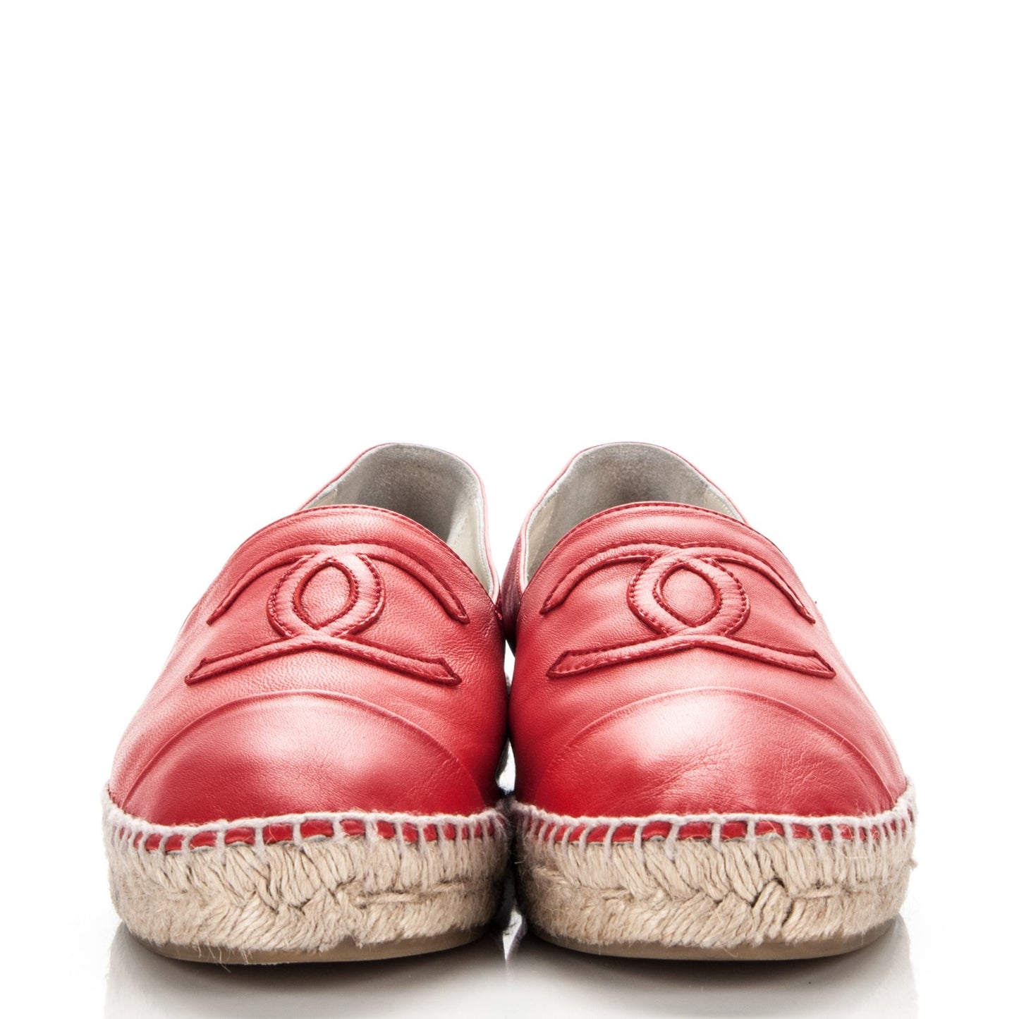 Lambskin CC Espadrilles 39 Red