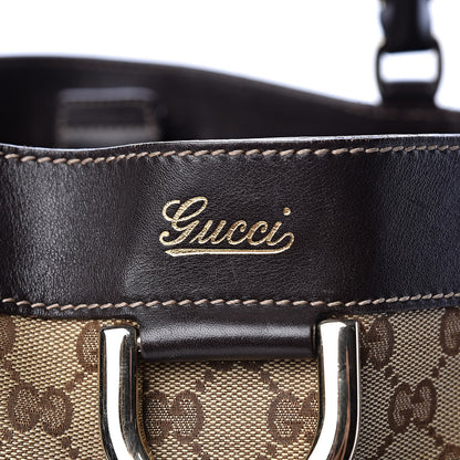 Gucci Monogram Medium D Gold Tote Bag Brown 8 of 15