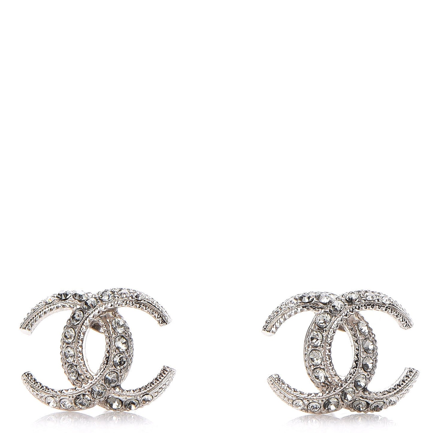 Crystal CC Moon Earrings Silver
