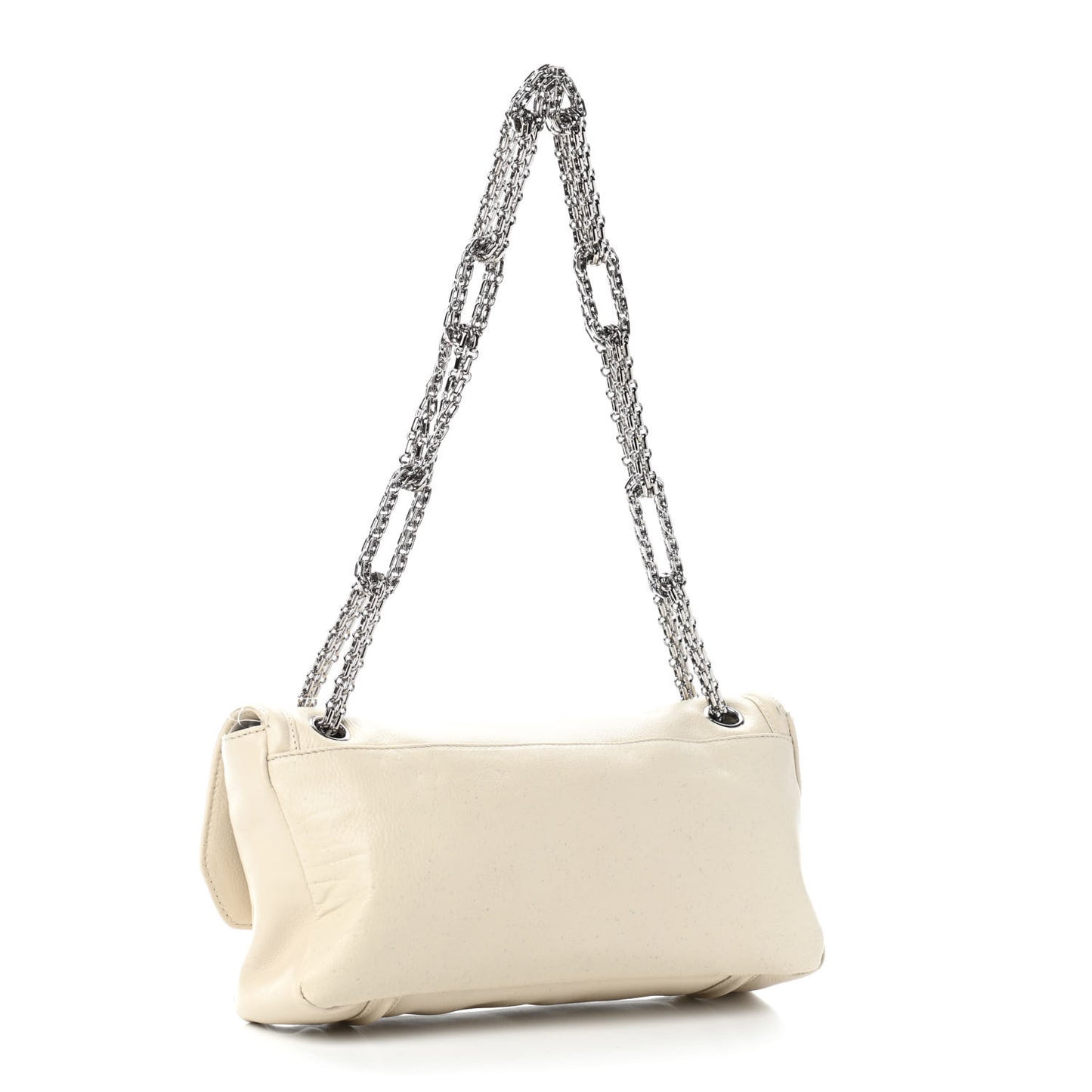 Calfskin Mademoiselle Lock Bijoux Chain Flap White