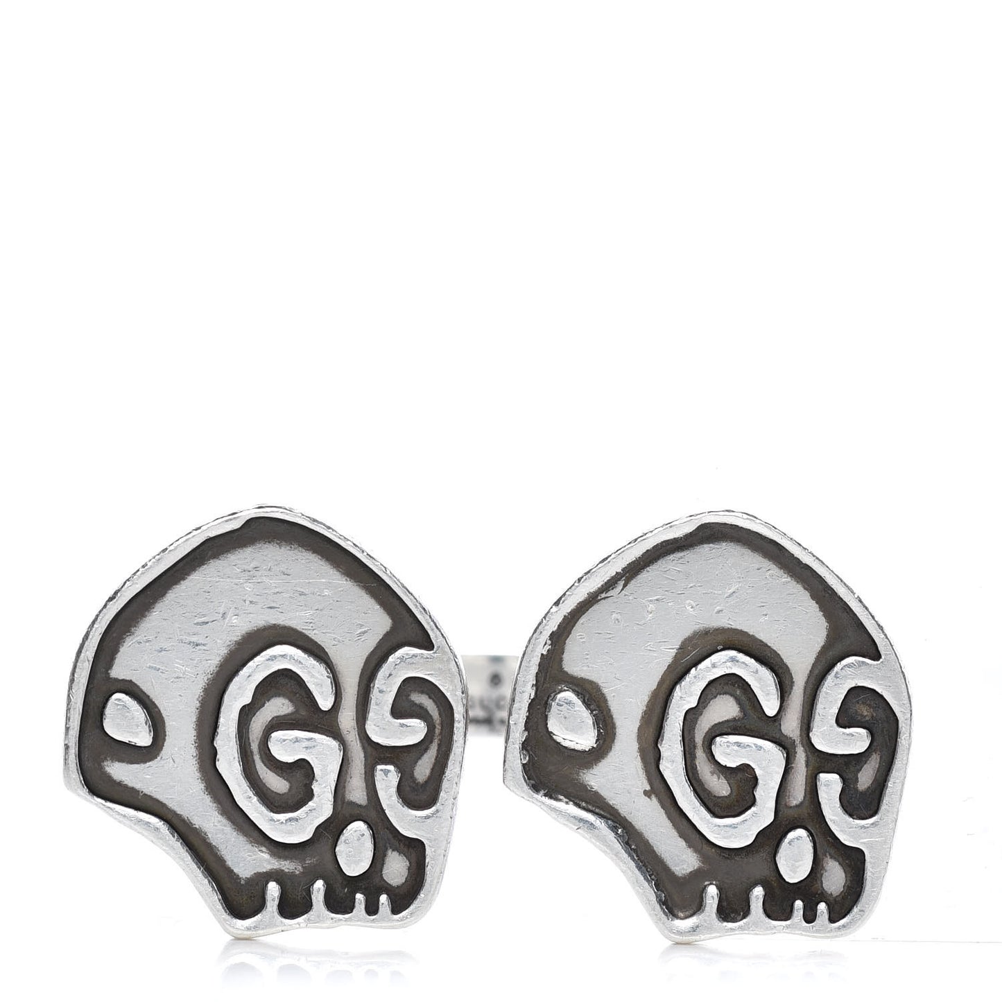 Sterling Silver GucciGhost Hamlet Skull Double Ring 25