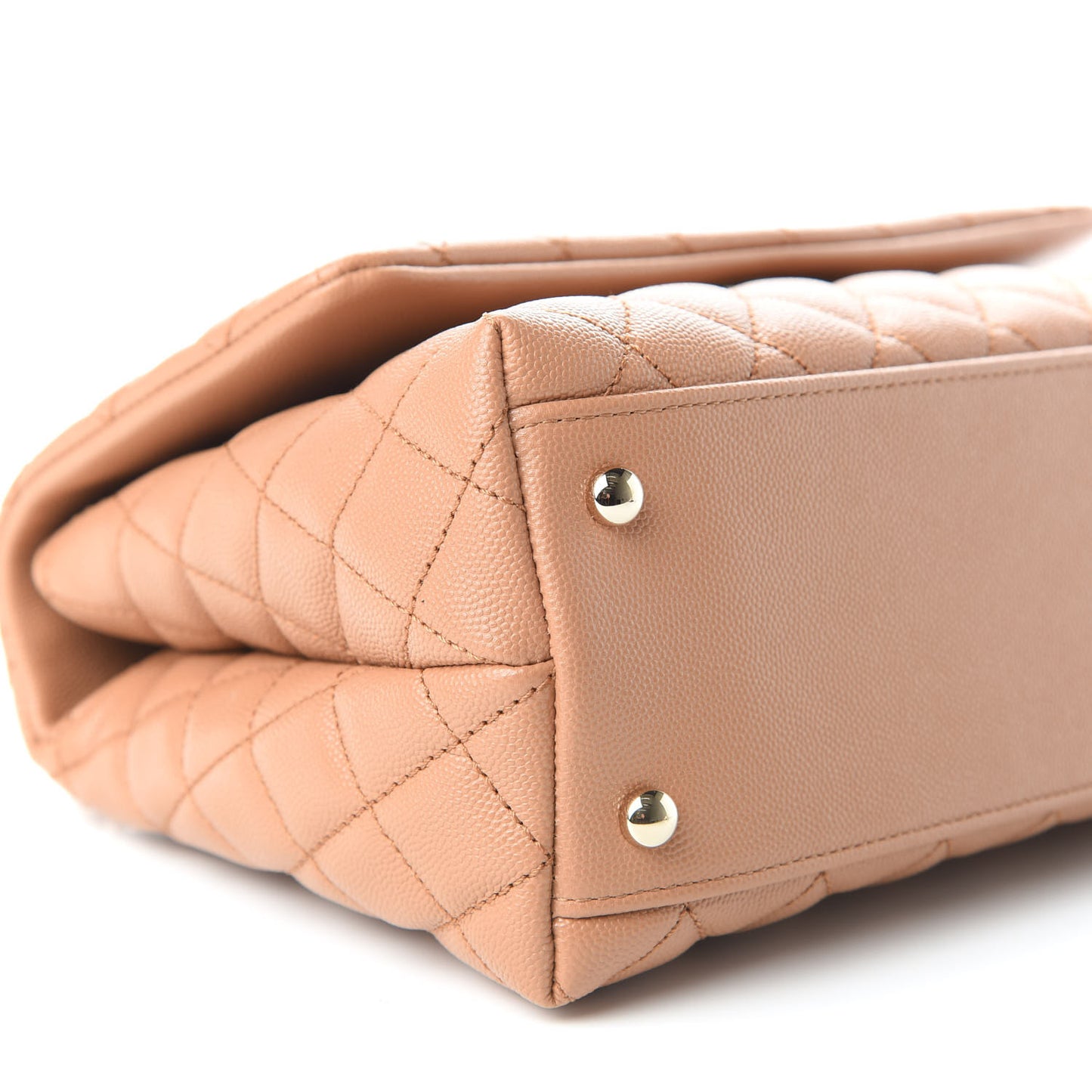 Caviar Quilted Lizard Embossed Small Coco Handle Flap Brown