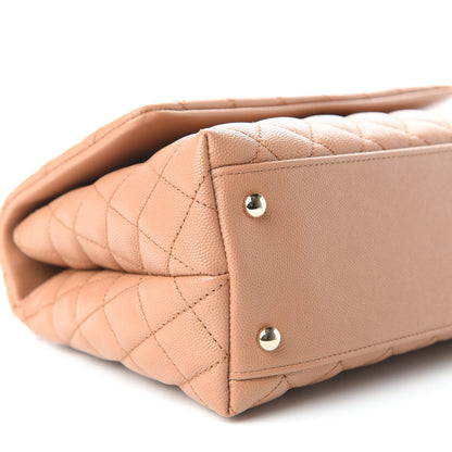 Chanel Caviar Quilted Lizard Embossed Small Coco Handle Flap Brown 5 of 9