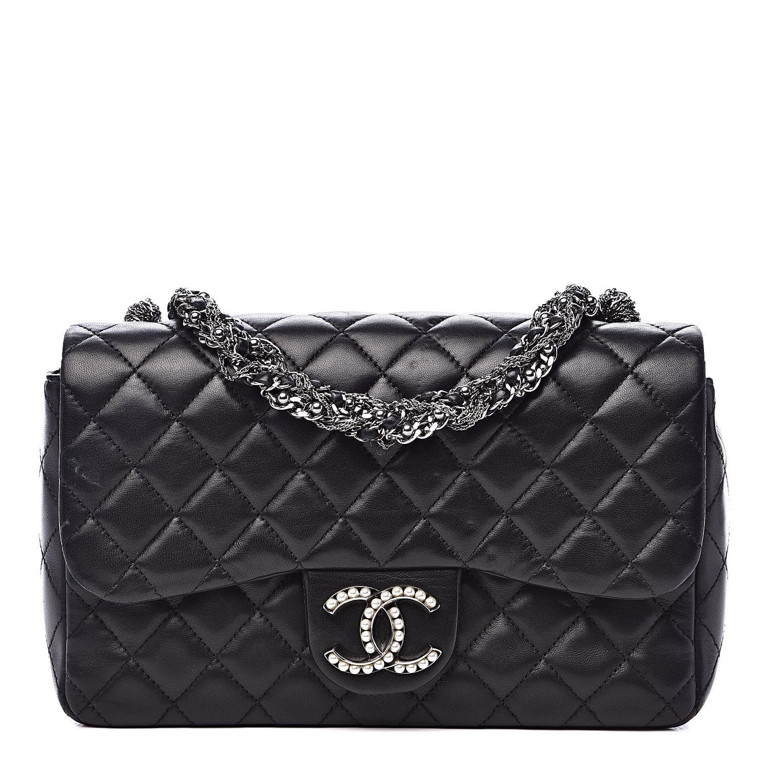 Chanel Lambskin Quilted Medium Westminster Pearl Flap Black 1 of 17