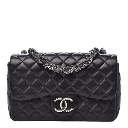 Chanel Lambskin Quilted Medium Westminster Pearl Flap Black 1 of 17