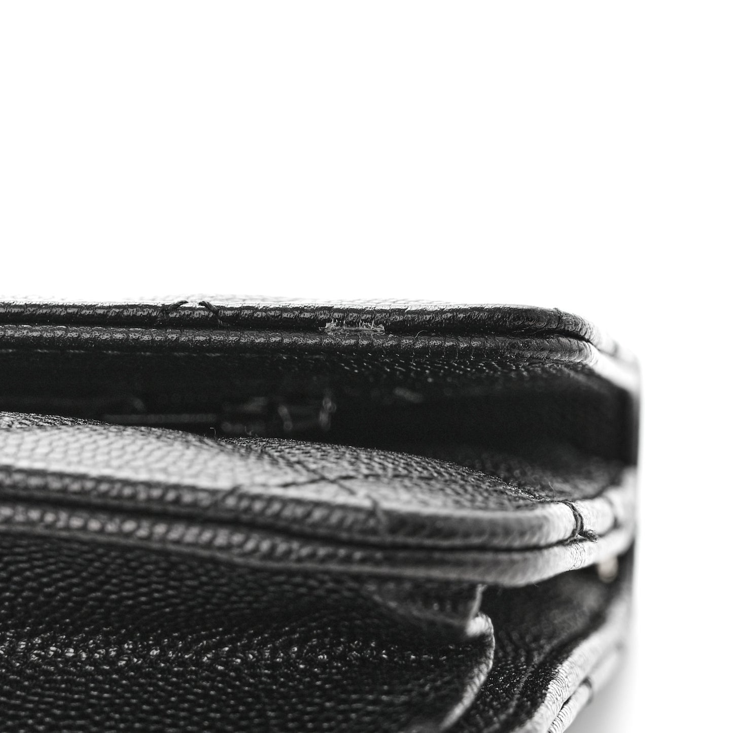 Caviar Quilted Golden Class Wallet On Chain WOC Black