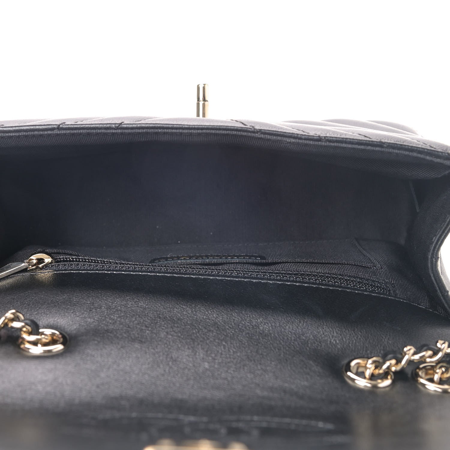 Chanel Calfskin Chevron Quilted Mini Statement Flap Black 4 of 5