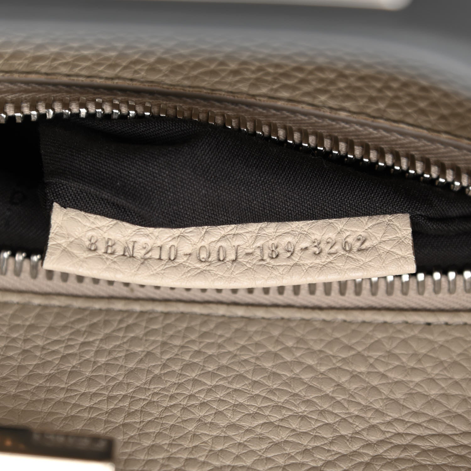 Fendi Cuoio Romano Selleria Bi-Color Large Peekaboo Iconic Satchel Asfalto Latte 7 of 8