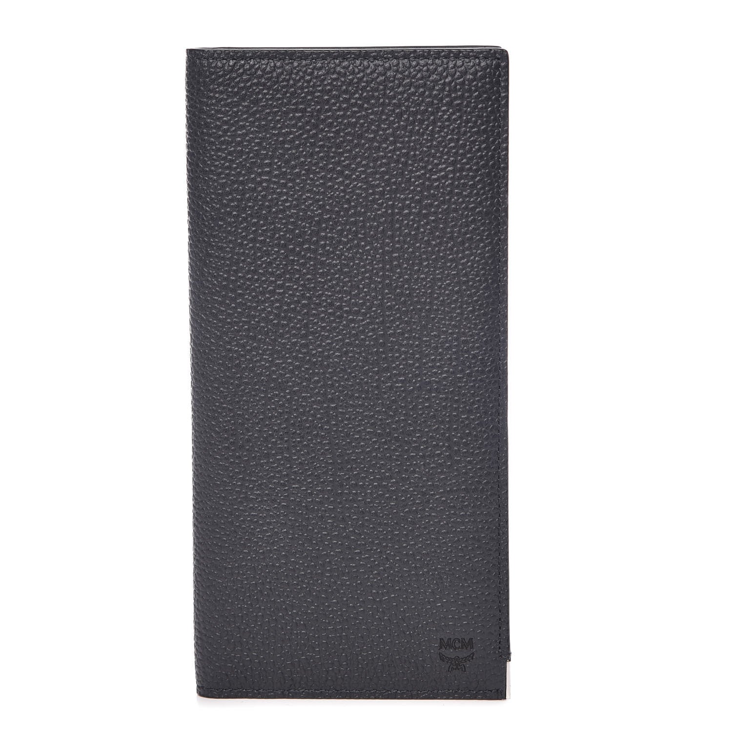 MCM Calfskin Bifold Long Wallet Phantom Gray 1 of 9