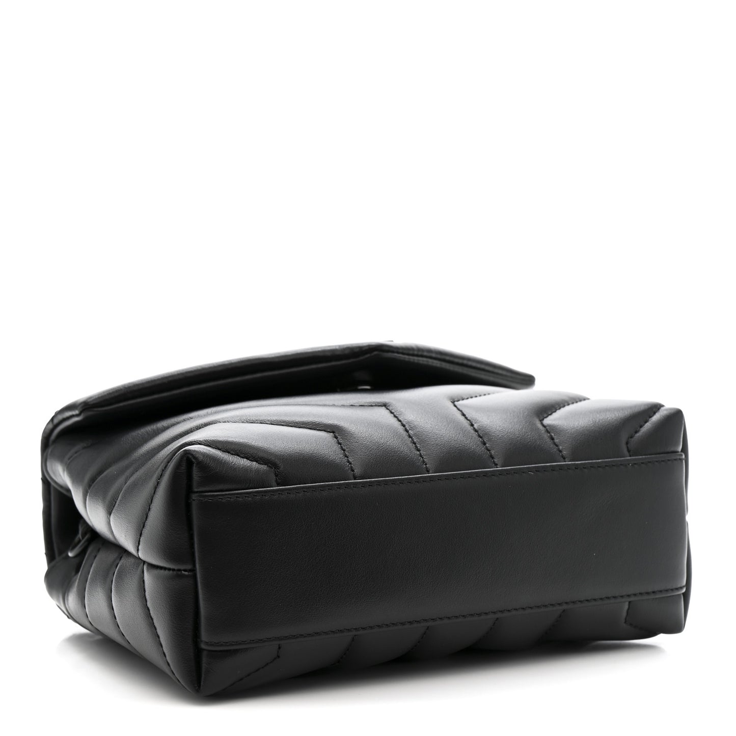 Calfskin Y Quilted Monogram Monochrome Toy Loulou Crossbody Bag Black