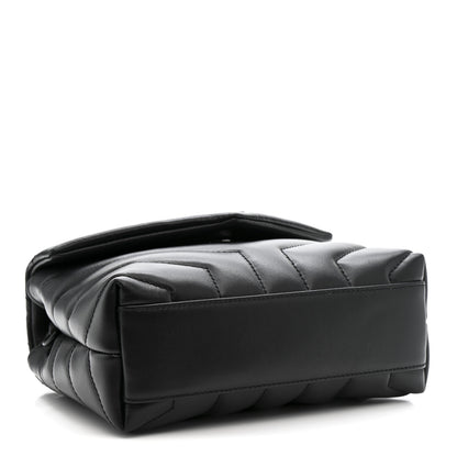 Saint Laurent Calfskin Y Quilted Monogram Monochrome Toy Loulou Crossbody Bag Black 4 of 12