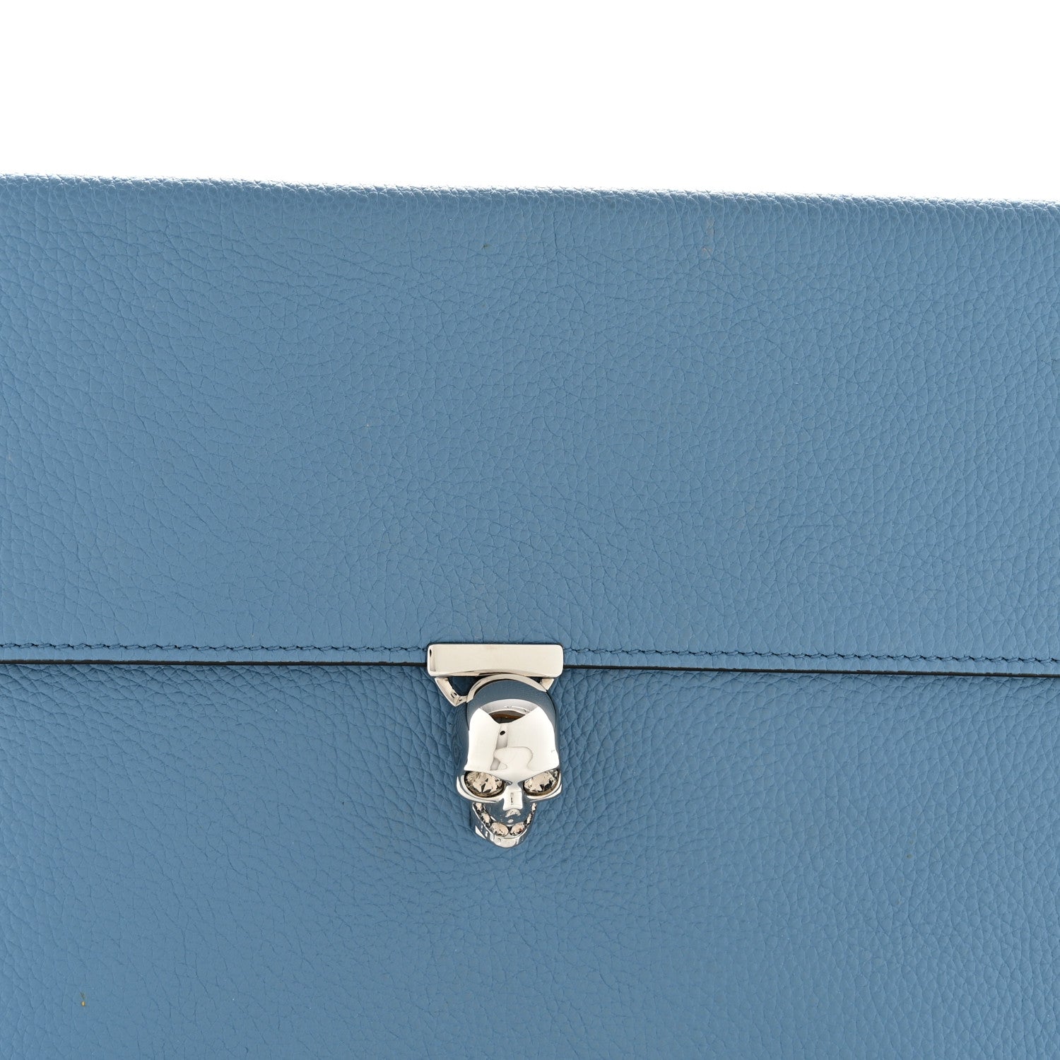 Alexander McQueen Calfskin Skull Envelope Clutch Blue 7 of 11