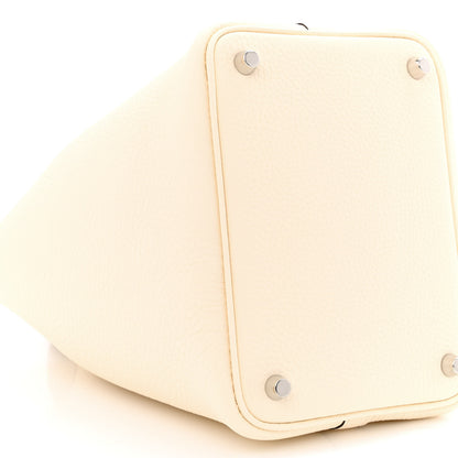 Hermes Taurillon Clemence Ostrich Touch Picotin Lock 18 PM Nata Trench 9 of 11