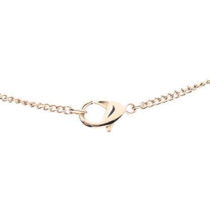Chanel Metal Crystal Dog Tag Charm Necklace Gold 5 of 7