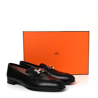 Hermes Goatskin Womens Paris Loafers 38 Black 9 of 9