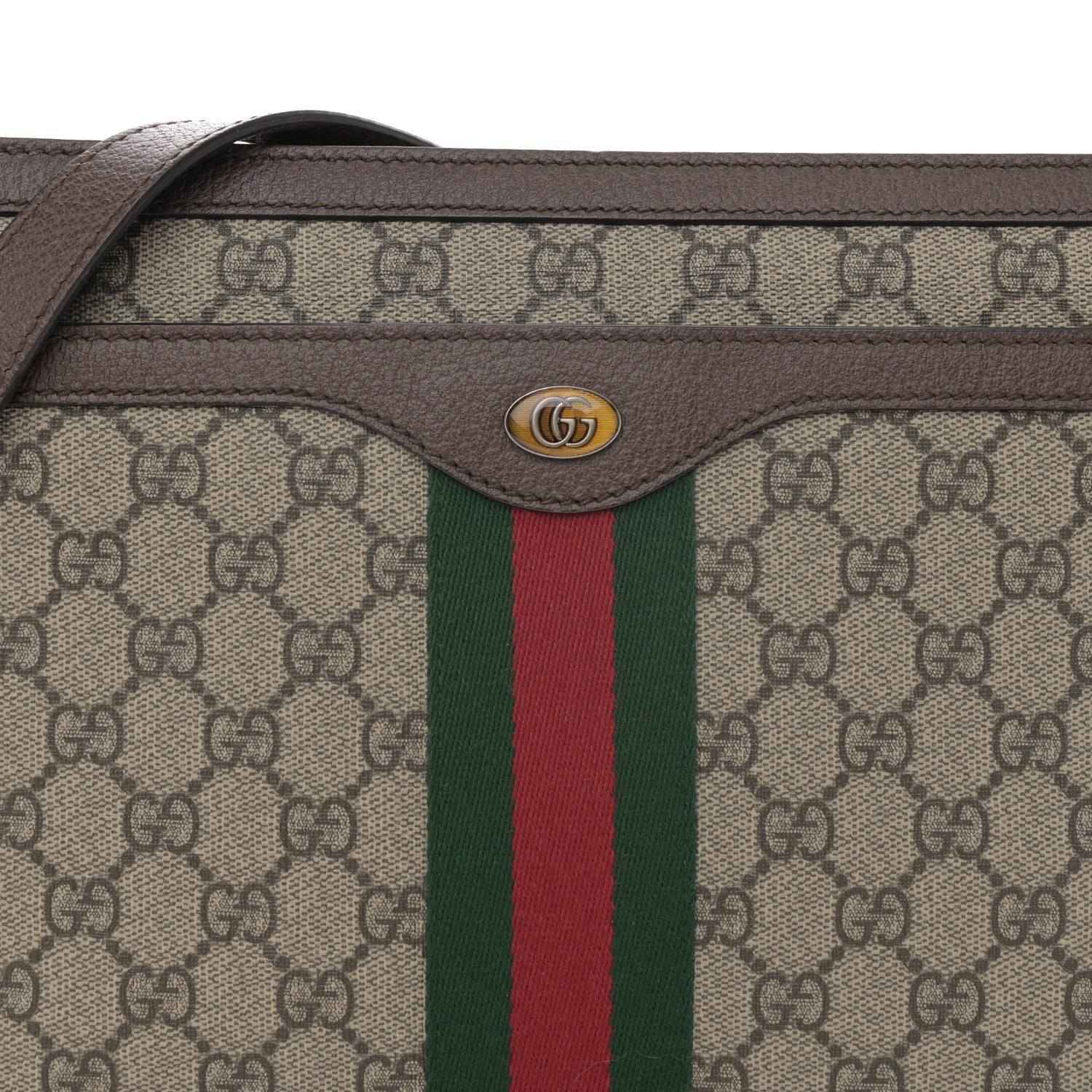 Gucci GG Supreme Monogram Web Medium Ophidia Shoulder Bag Beige New Acero 8 of 10