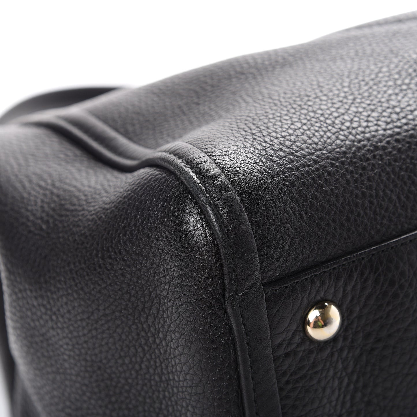 Pebbled Calfskin Medium Soho Shoulder Bag Black