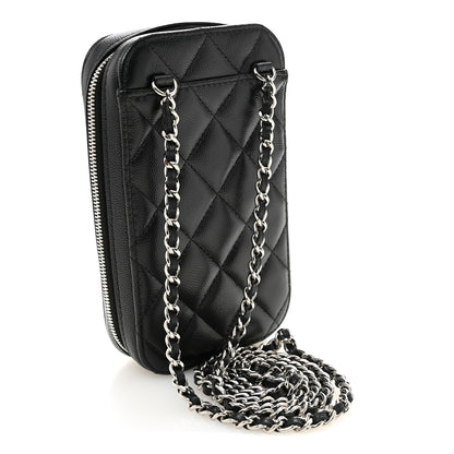 Chanel Caviar Quilted Phone Holder Wallet On Chain WOC Black 2 of 10
