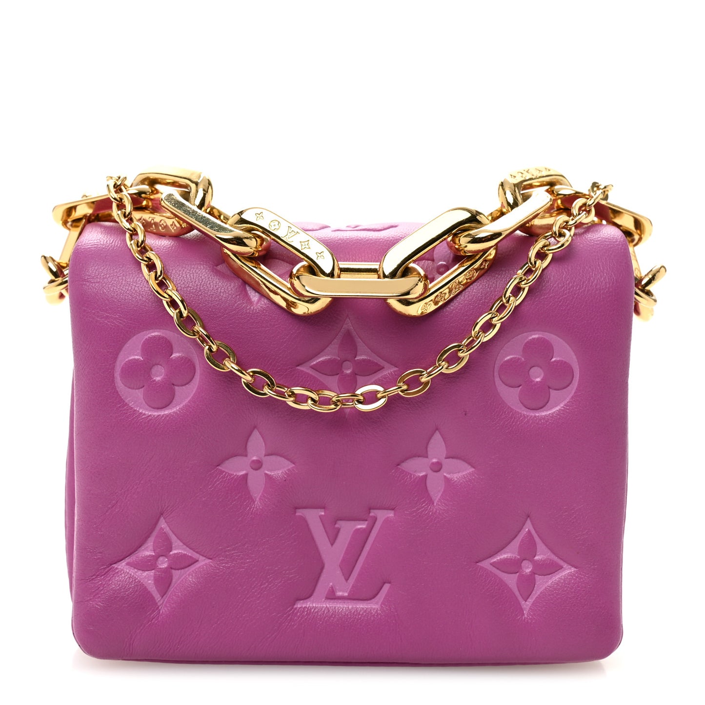 Lambskin Embossed Monogram Coussin Belt Bag Orchid