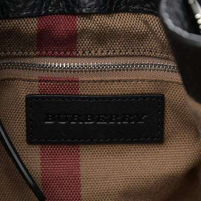 Burberry Grainy Calfskin House Check Small Maidstone Black 6 of 9