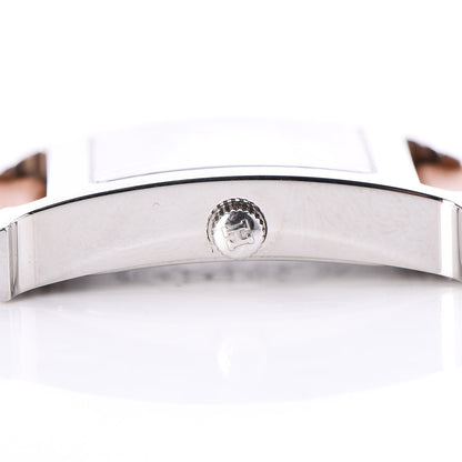 Hermes Stainless Steel Barenia 26mm Heure H Hour Quartz Watch Fauve 9 of 11