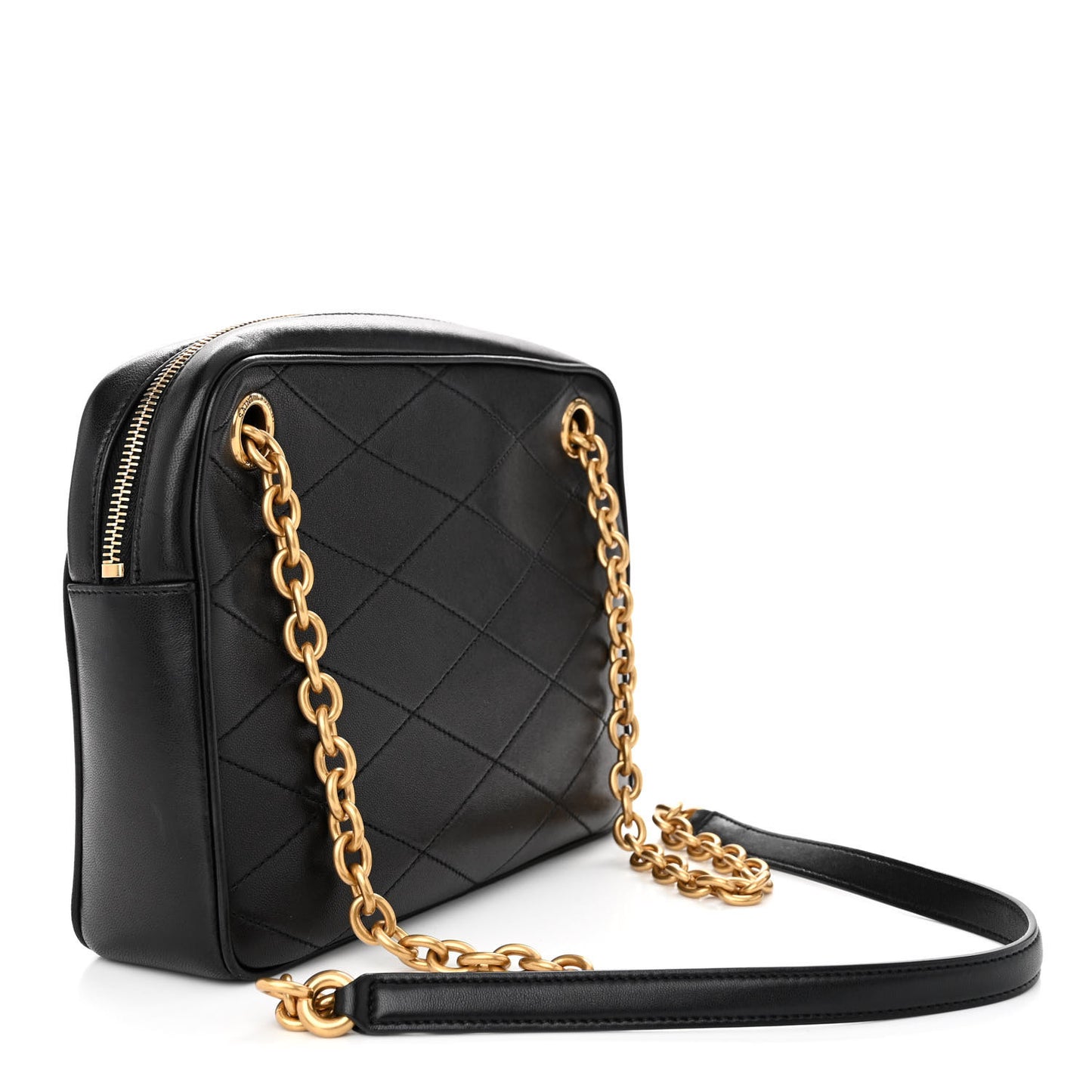 Lambskin Quilted Le Maillon Chain Strap Crossbody Black