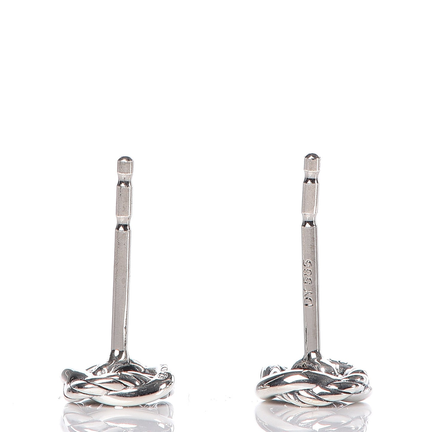 Sterling Silver Diamond 7mm Infinity Stud Earrings
