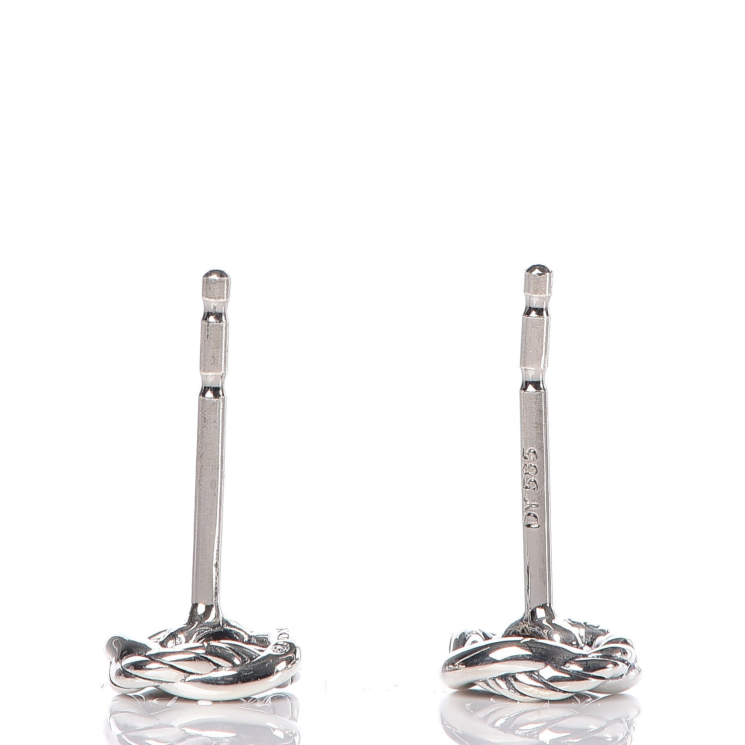 David Yurman Sterling Silver Diamond 7mm Infinity Stud Earrings 5 of 5