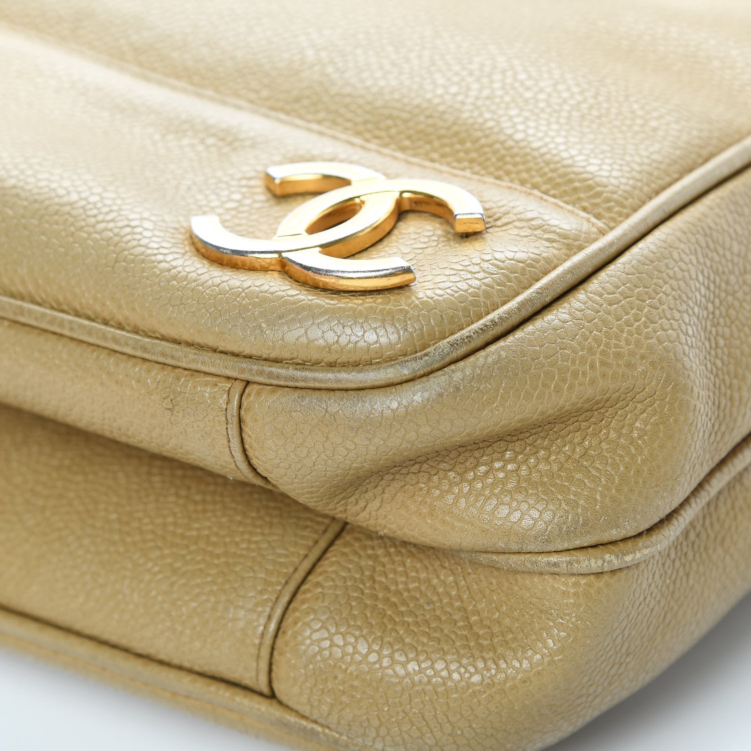 Chanel Caviar Shoulder Bag Beige 11 of 25