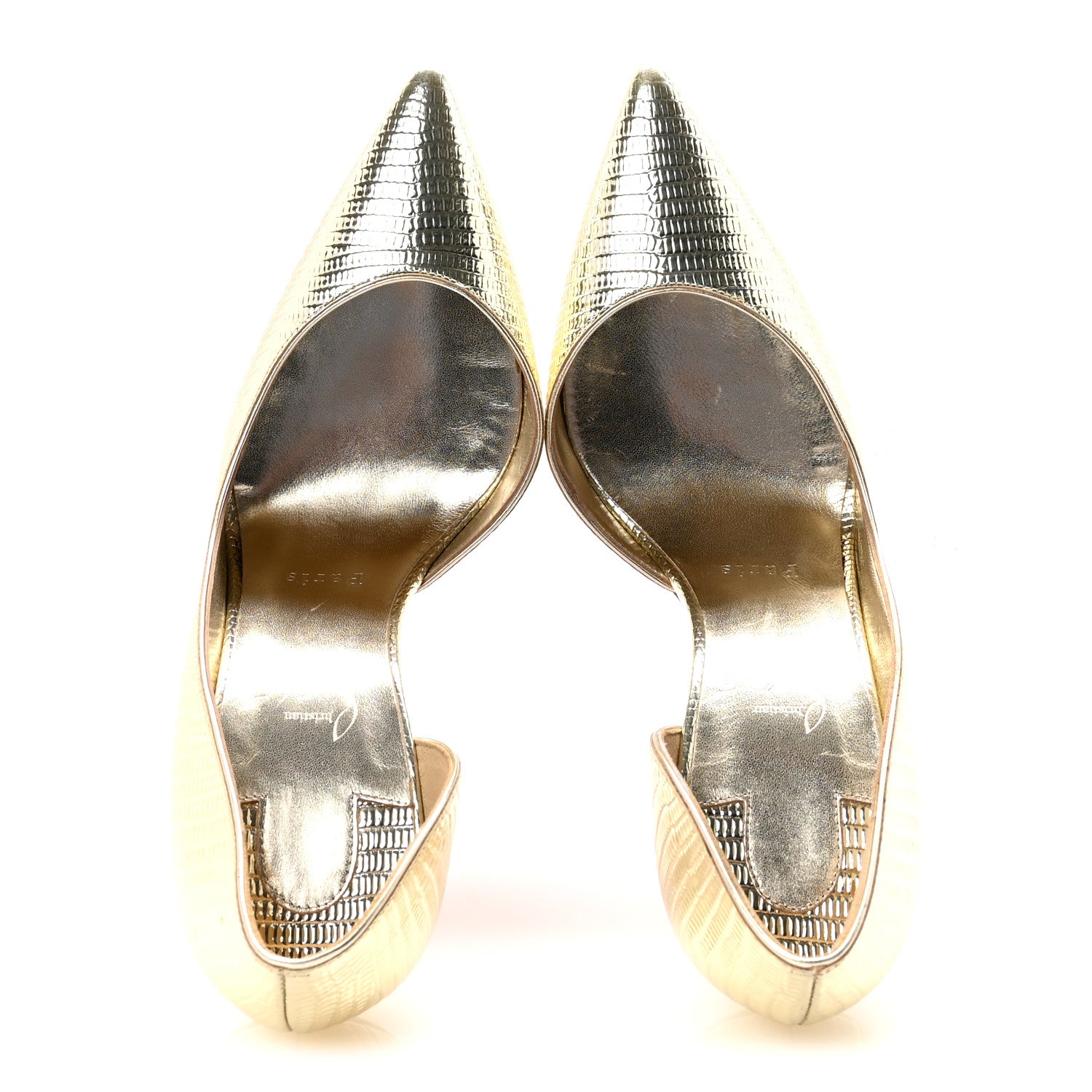 Christian Louboutin Metallic Calfskin Lizzy Iriza 100 Pumps 38.5 Gold 2 of 8