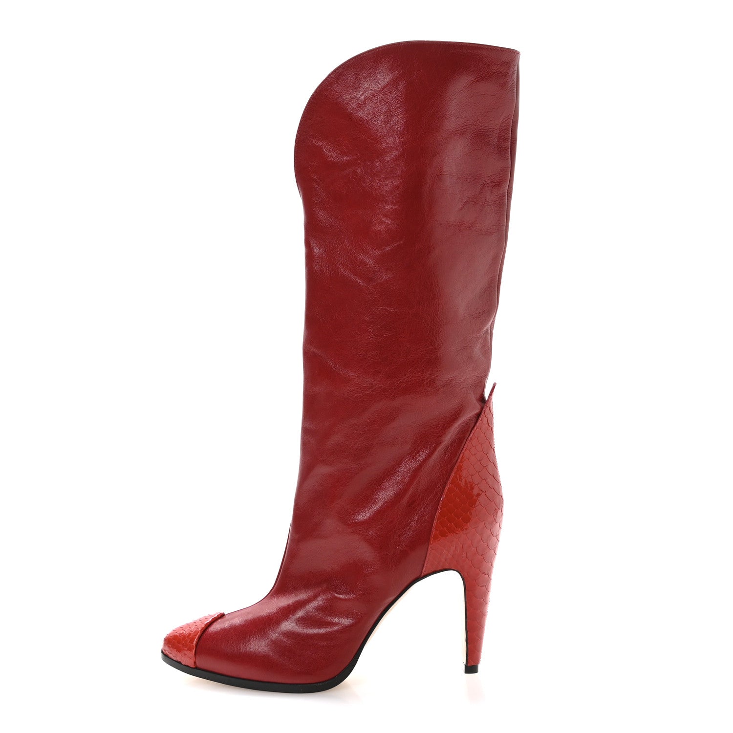 Givenchy Kangaroo Snakeskin Botte Show 95 Boots 39 Red 1 of 8
