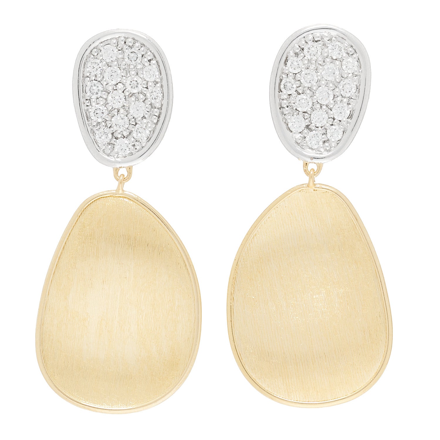 Marco Bicego 18K Yellow Gold Diamond Small Lunaria Earrings 1 of 4