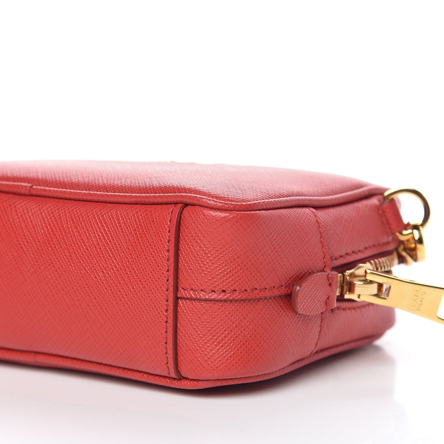 Saffiano Mini Camera Crossbody Bag Rosso