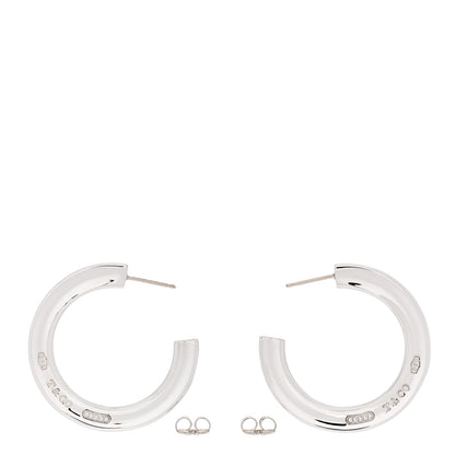 Tiffany Sterling Silver Large 1837 Flat Hoop Earrings 3 of 5