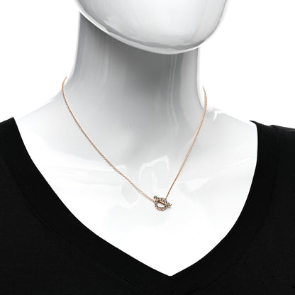 Hermes 18K Rose Gold Green Sapphire Finesse Pendant Necklace 2 of 5