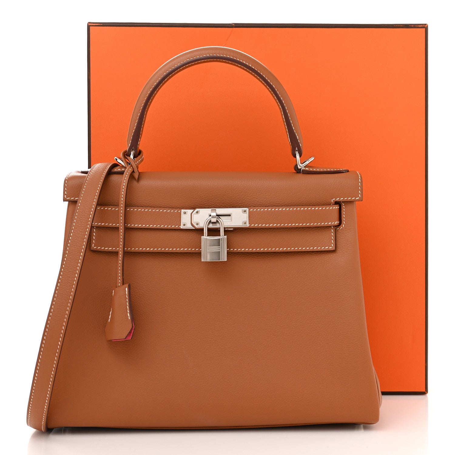 Hermes Evercolor Verso Kelly Retourne 28 Gold Rose Azalee 11 of 11