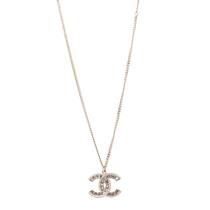 Chanel Baguette Crystal CC Necklace Gold 1 of 5