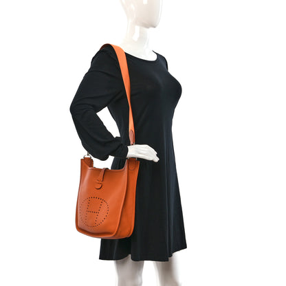 Hermes Taurillon Clemence Evelyne PM Orange 2 of 9
