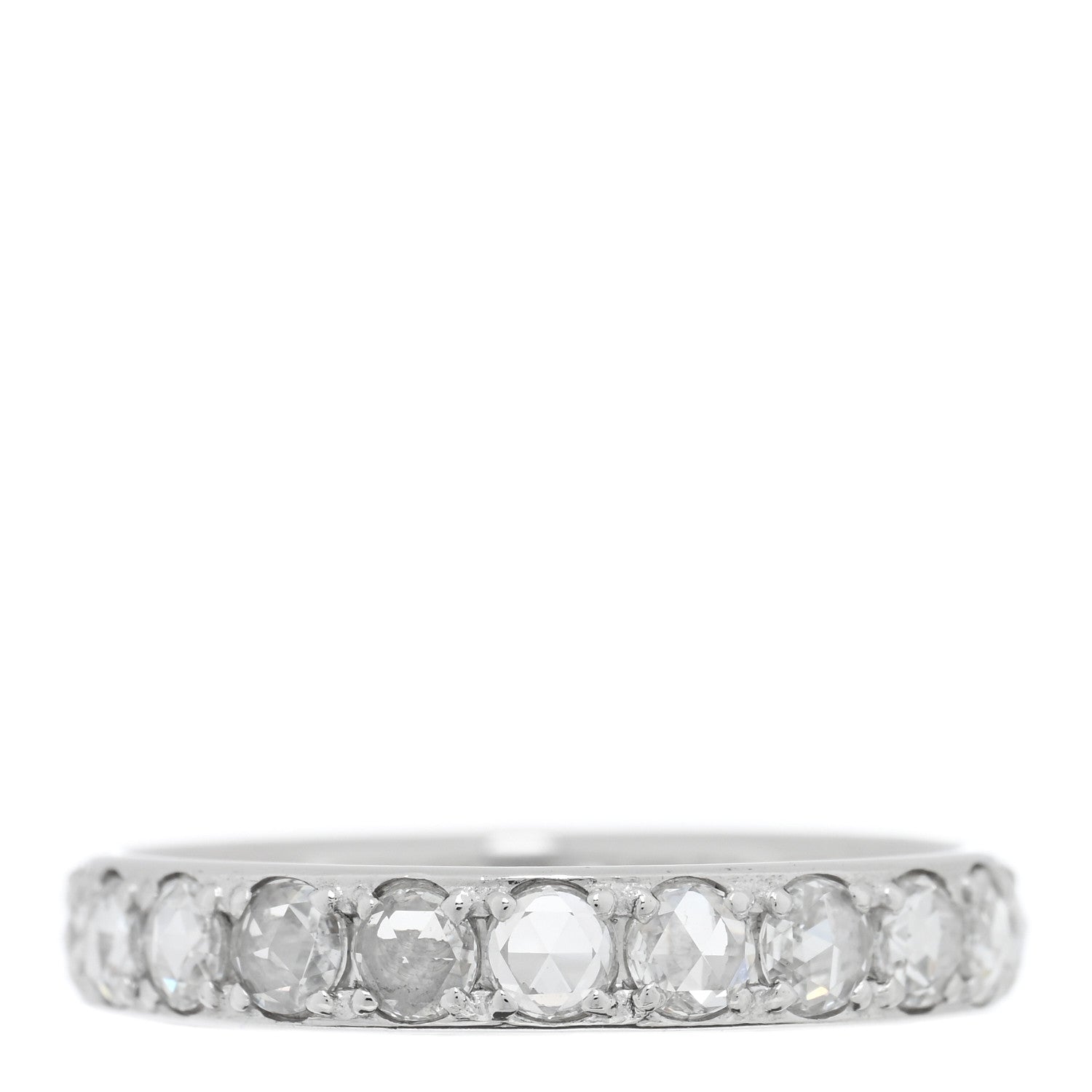 Tiffany 18K White Gold Diamond Metro Rose Cut Eternity Band Ring 58 8.5 3 of 5