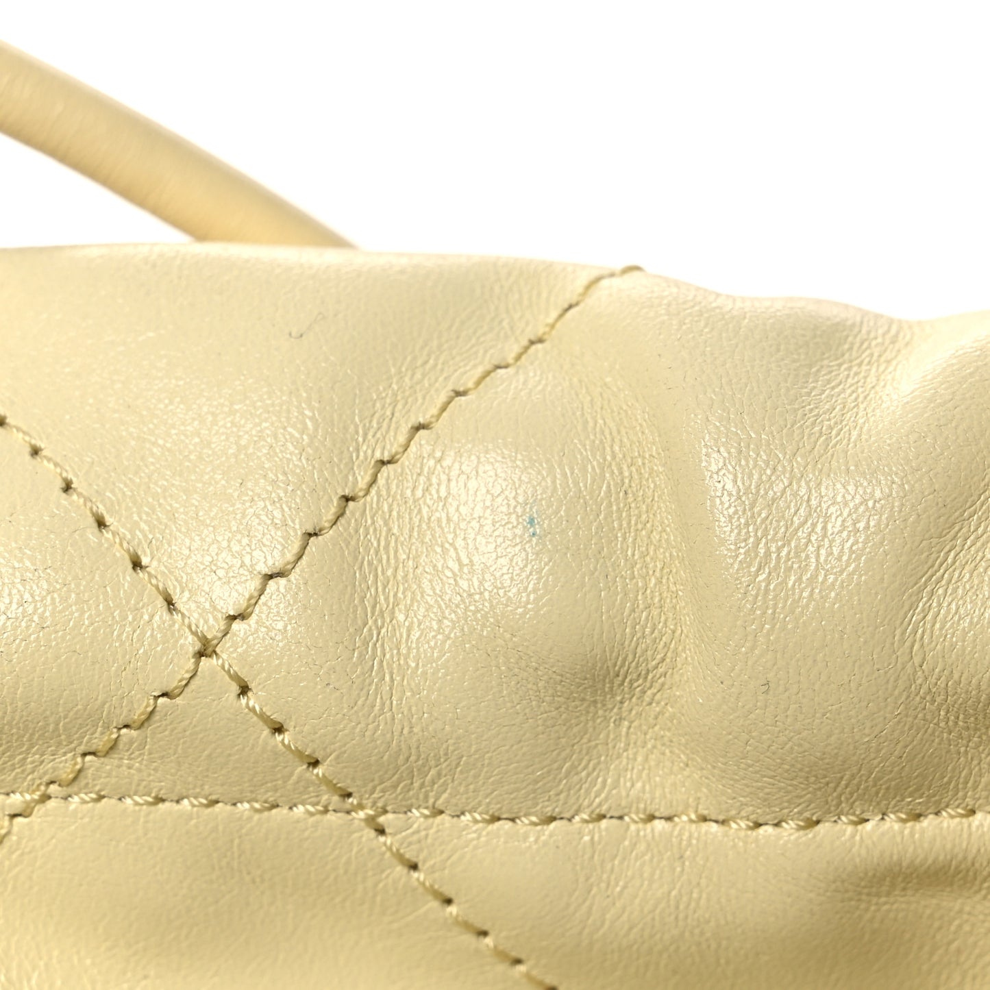 Shiny Calfskin Quilted Mini Chanel 22 Light Yellow
