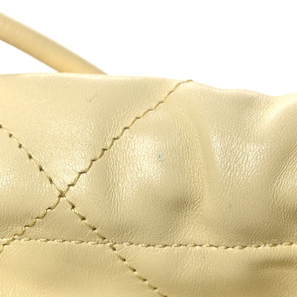 Chanel Shiny Calfskin Quilted Mini Chanel 22 Light Yellow 11 of 11