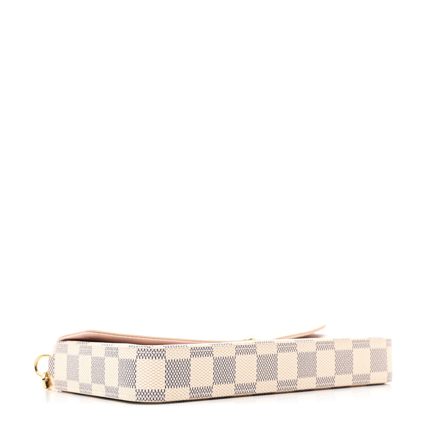 Damier Azur Pochette Felicie Chain Wallet Rose Ballerine