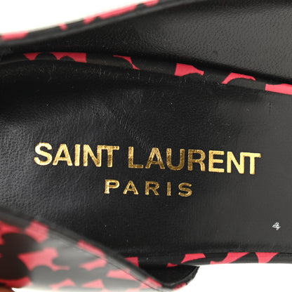 Saint Laurent Calfskin Heart Print D'Orsay Paris 105 Pumps 40 Pink Black 9 of 16