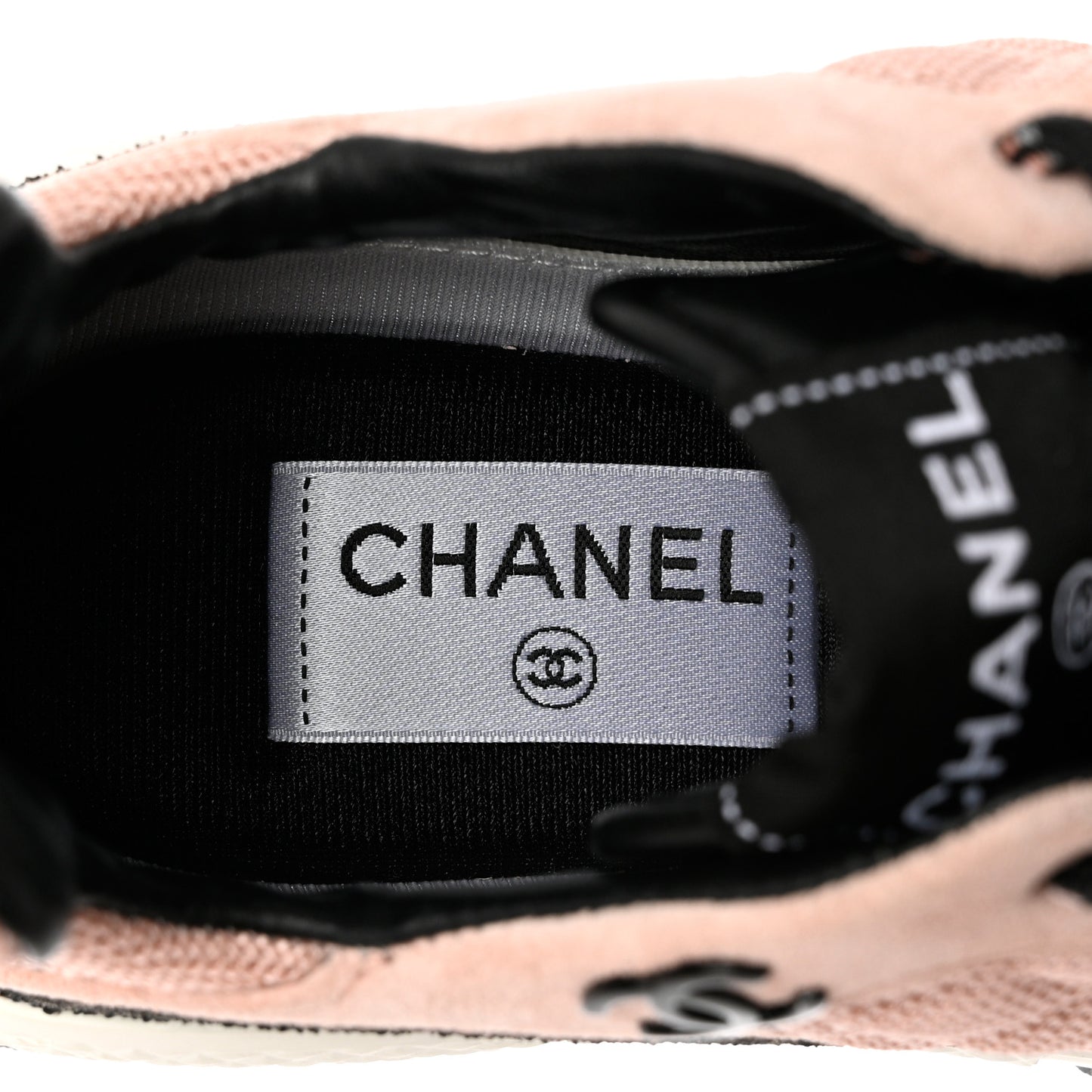 Mesh Suede Calfskin Quilted Sneakers 38 Pink Beige
