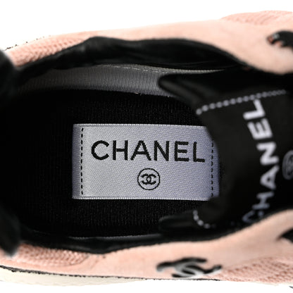 Chanel Mesh Suede Calfskin Quilted Sneakers 38 Pink Beige 7 of 10