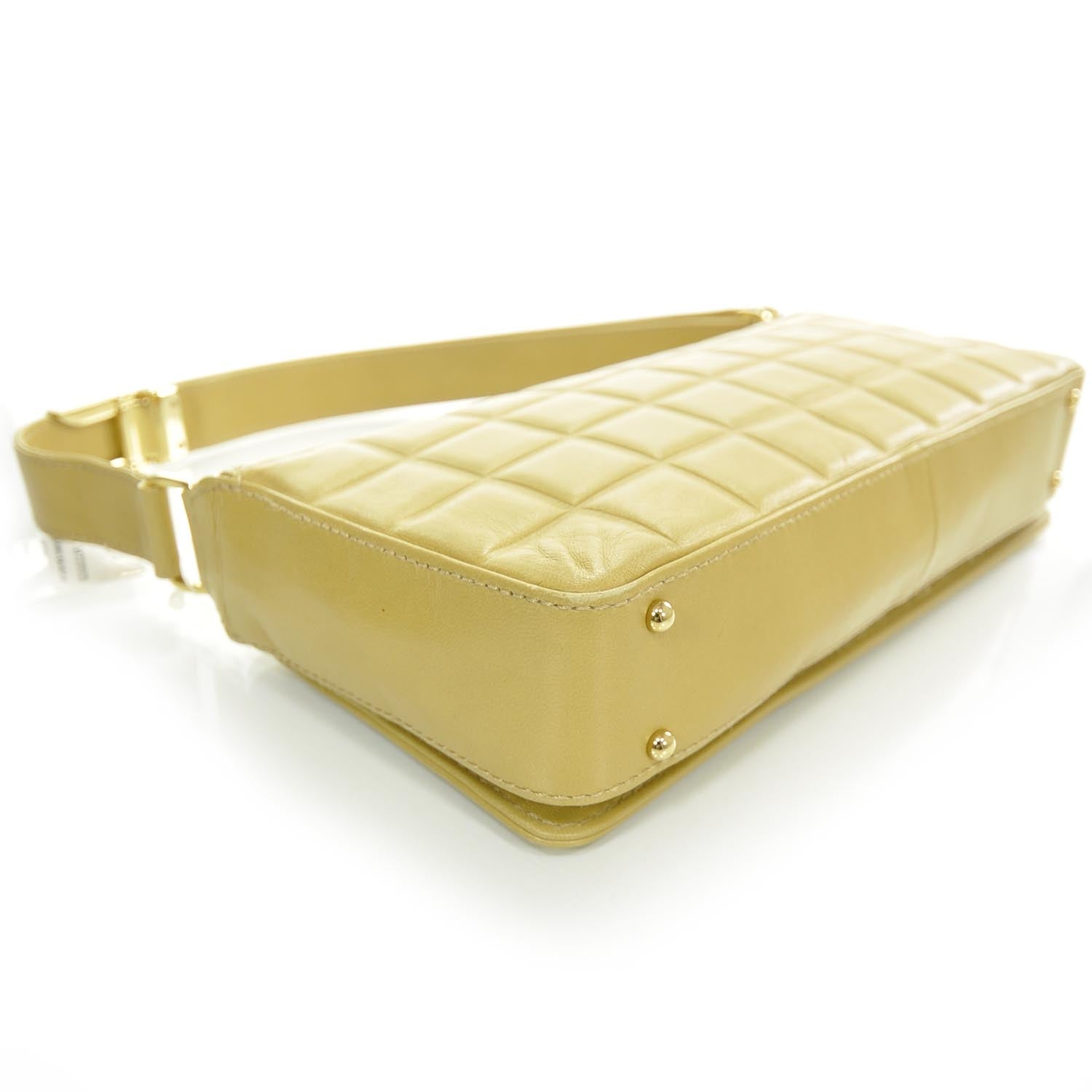 Chanel Leather Chocolate Bar Quilted CC Flap Beige 7 of 12