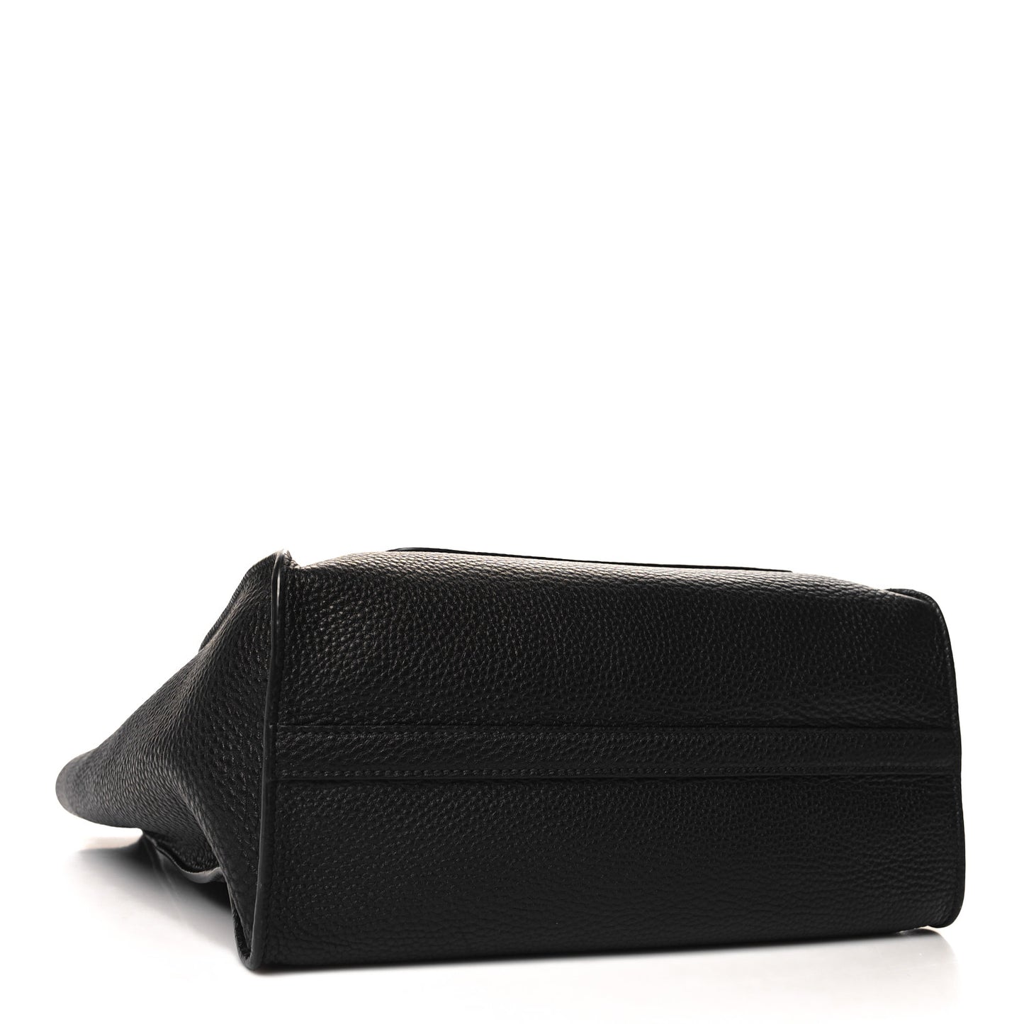 Vitello Daino Chain Shopping Tote Black